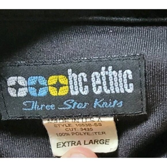 Vintage BC Ethic 3 Star Knits Shirt XL Rockabilly Bowling Gray Black USA Pearl - Picture 4 of 8